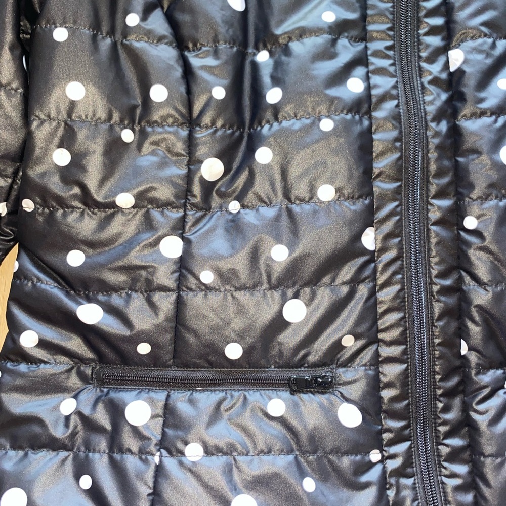 black and white polka dot winter jacket - Picture 4 of 4